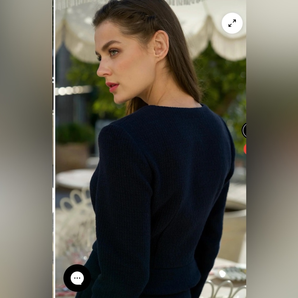 Gaala  Paris Milana Cotton Tweed Two Piece. New size 36 set . Color Navy Blue - Picture 8 of 16